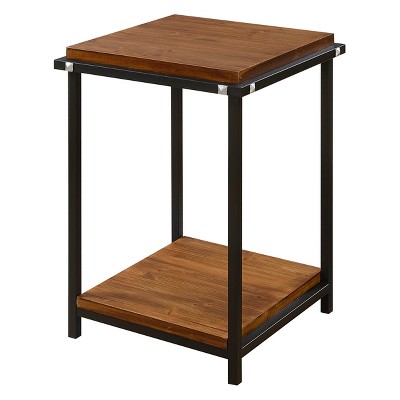 Nordic Square End Table Walnut/Black - Breighton Home