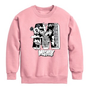 Boys' - Disney - Mickey Mouse Graphic Long Sleeve Fleece Sweatshirt - 1 of 4