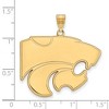 Black Bow Jewelry 14k Yellow Gold Kansas State Wildcats NCAA Extra Large Pendant - 3 of 4