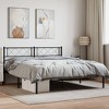 vidaXL Modern Black Metal Bed Frame with Supporting Headboard and Spacious Storage Space – Easy Assembly - image 2 of 4