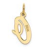 Black Bow Jewelry 14k Yellow Gold, Madison Collection, Medium Script Initial Pendant A-W - 3 of 4