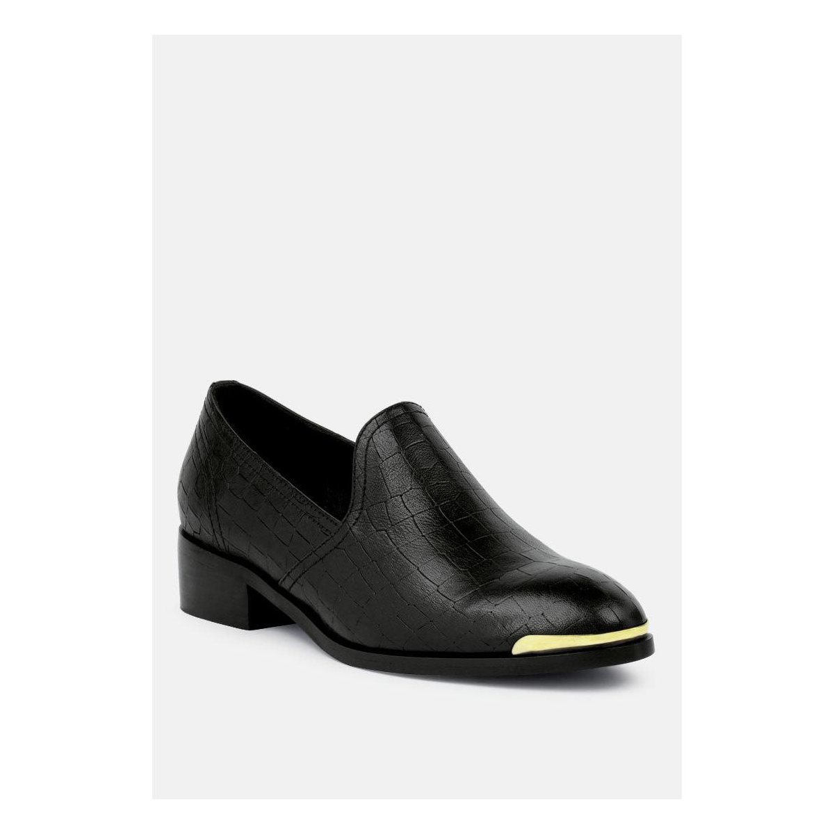 Женские туфли Rag & Co Womens Lilliam Metal Highlight Casual Leather Loafers 7 — фото 2