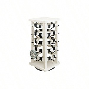5 - Tier Wood Jewelry Display Tower with 42 Hooks, Spinning Earring Stand for Store, Home, White - 1 of 4