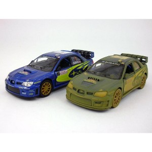 KiNSMART 2007 Subaru Impreza WRC Racing Edition 5 Inch 1:36 Scale Die Cast Metal Model Toy Race Car SetOf2 Clean & Dirty After Race - 1 of 1
