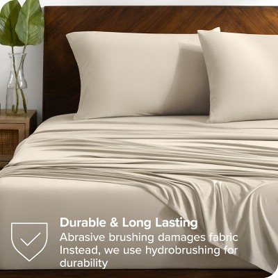 Twin Sand Microfiber Stretch Knit Sheet Set