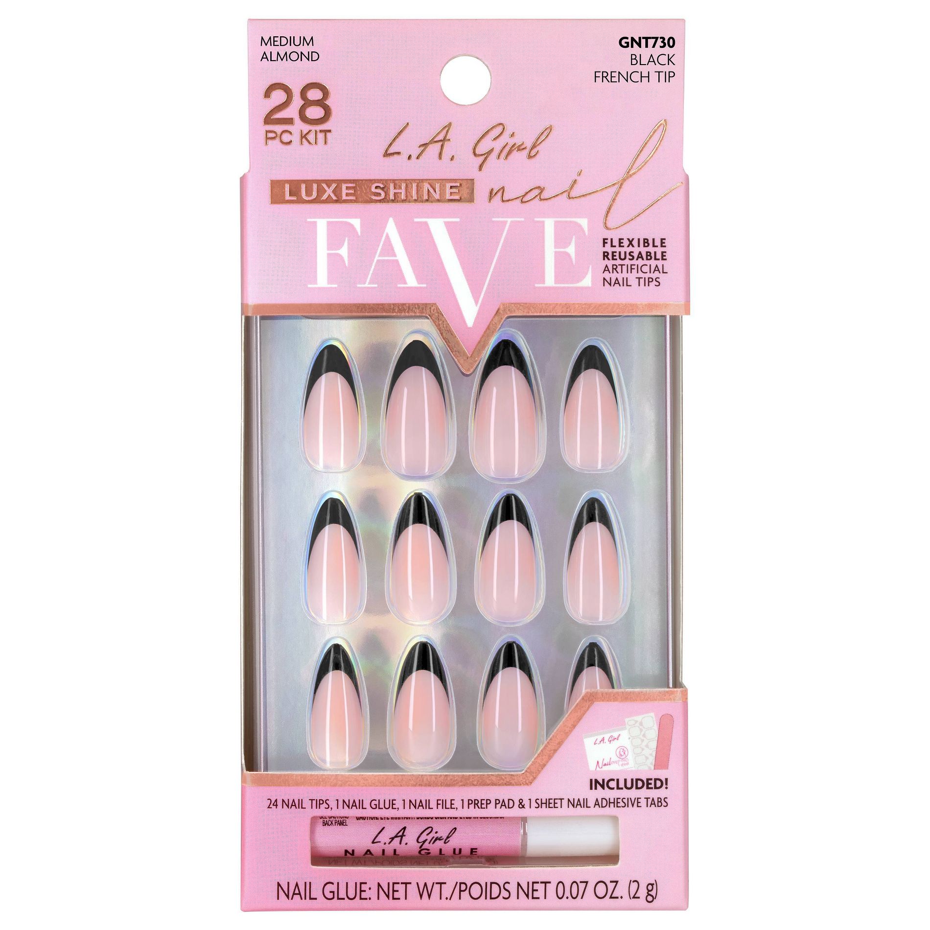 L.A. Girl Luxe Shine Fake Nails Fave - 28ct