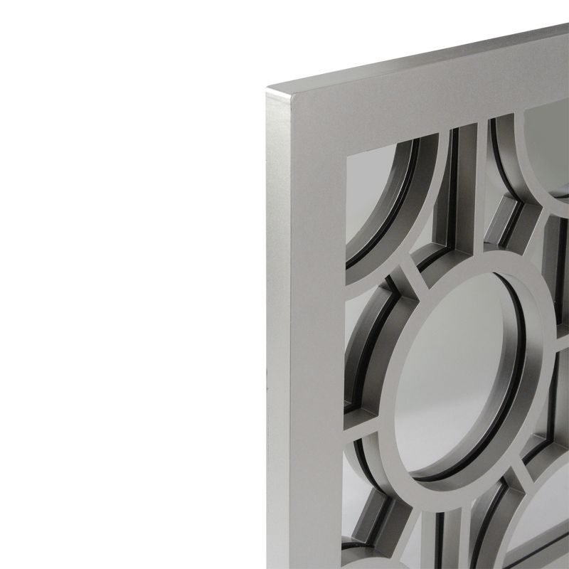 Northlight 25.25" Metallic Gray Rectangular Geometric Wall Mirror, 3 of 4