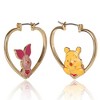 Disney Winnie The Pooh And Piglet Mismatched Heart Hoop Earrings - image 4 of 4