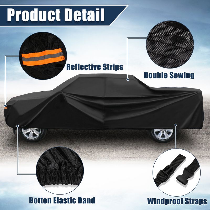 Unique Bargains Pickup Truck Cover for Ford F150 Crew Cab Pickup 4 Door 6.5 Feet Bed 2004-2021 Sun Rain Dust Wind Snow Protection, 2 of 6