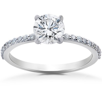 Pompeii3 3/4 ct Lab Created Diamond Sophia Engagement Ring 14k White Gold