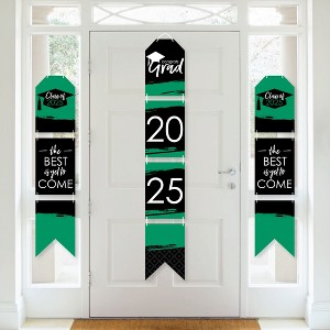 Big Dot of Happiness Green Grad - Best is Yet to Come - Hanging Vertical Paper Door Banners - 2025 Green Grad Party Wall Decor Kit- Indoor Door Decor - 1 of 4