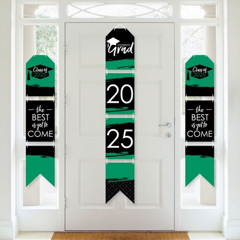 Big Dot of Happiness Green Grad - Best is Yet to Come - Hanging Vertical Paper Door Banners - 2025 Green Grad Party Wall Decor Kit- Indoor Door Decor - image 1 of 4