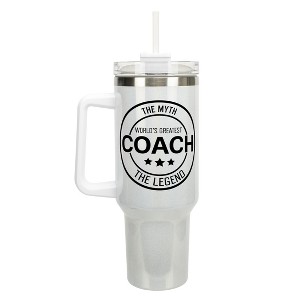 Elanze Designs World's Greatest Coach Myth Legend 40 oz. Stainless Steel, Large Water Bottle Coffee Mug, Spill & Leak Resistant, Thermal Travel - 1 of 1