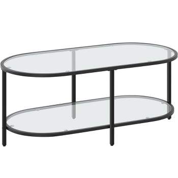 Yaheetech Tempered Glass 2-layer Coffee Table