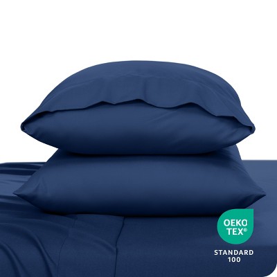 Dark Blue Hypoallergenic Microfiber Standard Pillowcases Set
