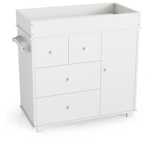 Changing Table Dresser, Nursery Baby Dresser with 3 Drawers and a Cabinet, Modern Diaper Changing Station for Bedroom, Kids Room - 1 of 4