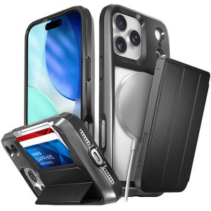 Vena vCommuteX For Apple iPhone 17 Pro Max Case Wallet, Leather Case Wallet, Detachable Card Cover Holder, Military Grade Drop Protection, Black - 1 of 4