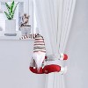 Christmas Door Curtain - Santa Claus Striped Hat Forest Print Window Treatment - 2 of 4