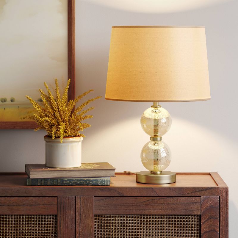 Stacked Glass Ball Table Lamp Base Brass - Threshold™, 3 of 9