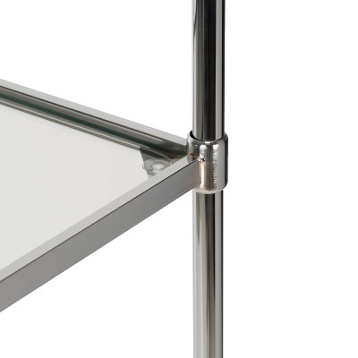 Chrome and Glass Over-the-Toilet Space Saver with 3 Shelves