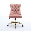 Homy Casa Tufted Velvet Office Chair with Adjustable Height and 360° Swivel Gold Base - 4 of 4