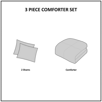 Intelligent Design 3Pcs Comforter Set, Modern Cozy Bedding Set, Cotton Bed Comforter, Ivory, Full/Queen — фото 4
