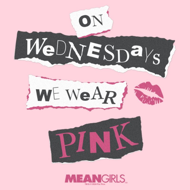 Junior's Women Mean Girls On Wednesdays We Wear Pink Burn Book T-Shirt, 2 of 5