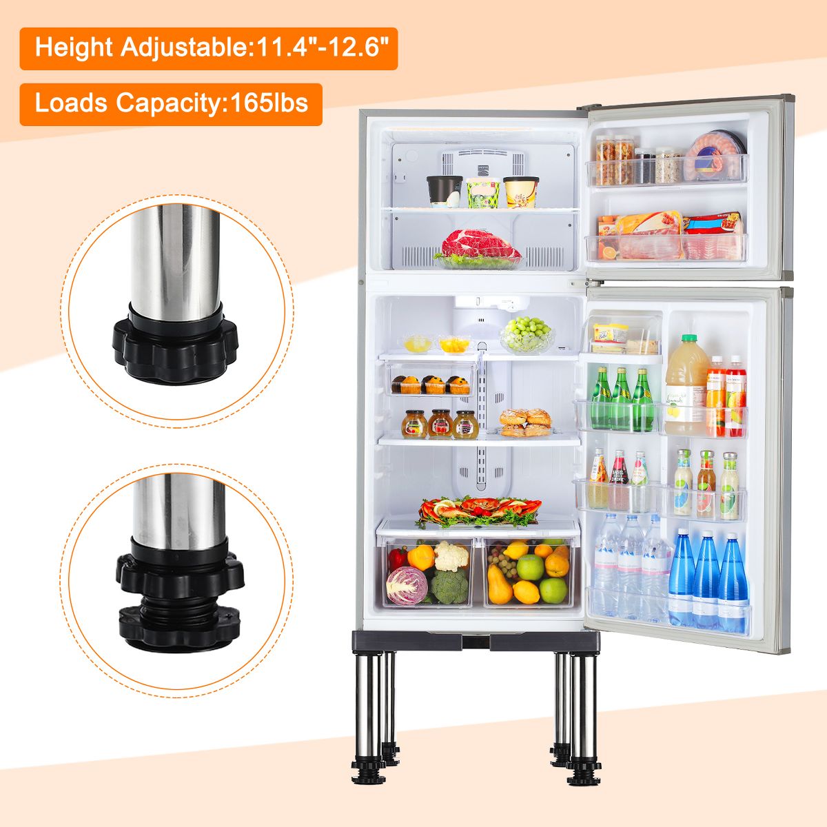 Unique Bargains 4 Strong Feet Multi-Functional Adjustable Mini Fridge Stands - thumbnail 6