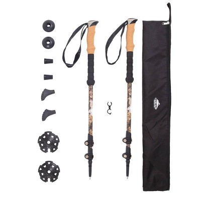 Cascade Mountain Tech Mossy Oak Carbon Fiber Quick Lock Hiking Trekking Poles