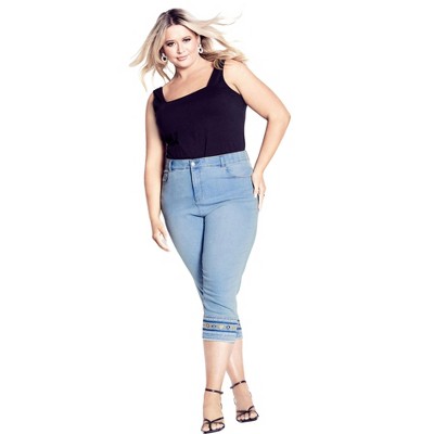 Avenue Women's Plus Size Lola Detail Jean