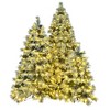 VisioGear Craft Activity Kits Pre-Lit Spruce Snow Flocked Xmas Christmas Tree Set - 4FT, 6FT, 7.5FT with Pine Cones, Multicolor - 2 of 4