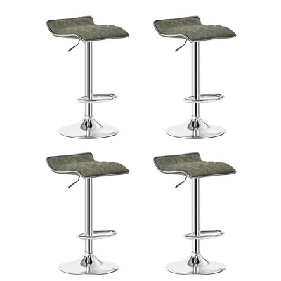 VECELO Adjustable Bar Stools Set of 2/4, Bar Height Stools for Kitchen Counter, Black/Brown/Gray/White