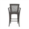 SKRAN Outdoor Wicker Bar Chair Set of 2, Modern Traditional Style Iron Frame Waterproof Bar Chair for Patio, Garden, Outdoor, Brown Multi - 4 of 4