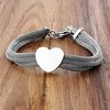 ELYA Women's Polished Heart Mesh Chain Strands Steel Bracelet - 2 of 4