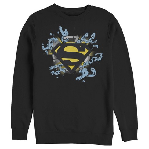 Men's Superman Logo Broken Chain Sweatshirt - Black - 2x Large : Target
