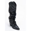 Elaris - Black Gusseted Block Heel Knee-High Boot (Women) | Prologue Shoes - 3 of 4
