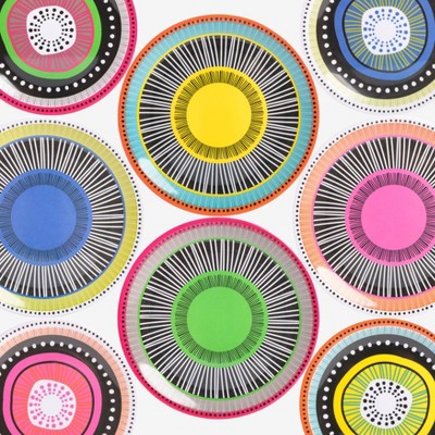 Eclectic Multi-Color Melamine Dinnerware Set for 4