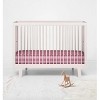 Bacati - Fuschia Pin Stripes 100 percent Cotton Universal Baby US Standard Crib or Toddler Bed Fitted Sheet - 4 of 4