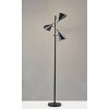Adesso 68" Draper Collection 3-Arm Tree Lamp Black: ETL Listed, Metal Shade, Rotary Switch - 2 of 4