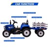 12V Kids Battery Powered Electric Tractor with Trailer, Toddler Ride On Car with Remote Control - 3 of 4