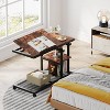 Tribesigns Height Adjustable End Table, C-Type Side Table with Wheels - 4 of 4