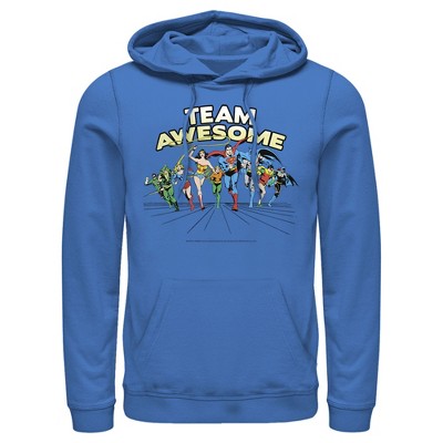Men's Justice League Team Awesome Perspective Pull Over Hoodie