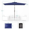 Sonkuki 6×9FT LED Rectangular Patio Umbrella w/Solar Lights, Push Button Tilt and Crank Handle - 3 of 4