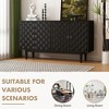 TIRAMISUBEST Modern 4-door Sideboard with Convex Pattern Doors, Buffet Cabinet Accent Storage Cabinet with 2 Silver Handle for Living Room - 4 of 4