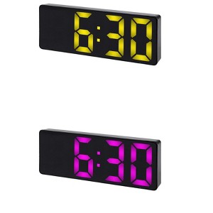 REGALWOVEN 2 Pcs Small Digital Corded Dimmable Electric Alarm Clock 6.3 x 2.4 x 1 Inches - 1 of 4