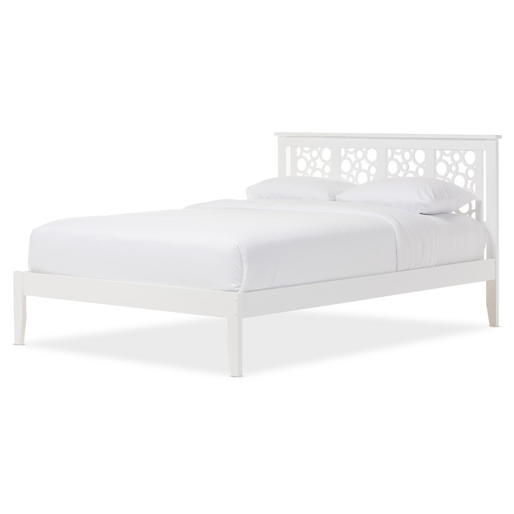 Photos - Bed Frame Queen Celine Modern And Contemporary Geometric Pattern Solid Wood Platform