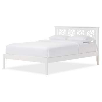 Celine Modern And Contemporary Geometric Pattern Solid Wood Platform Bed - Full - Baxton Studio