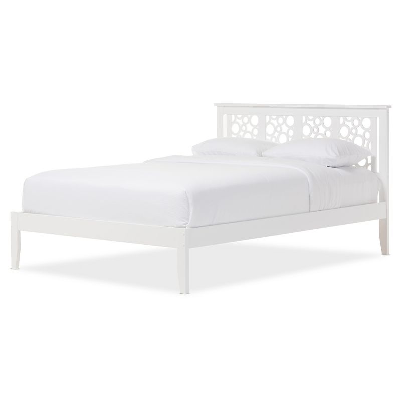 Celine Modern And Contemporary Geometric Pattern Solid Wood Platform Bed - Full - Baxton Studio, 1 of 10