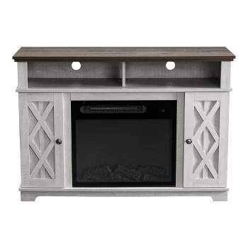 48" TV Stand for TVs up to 55" with Electric Fireplace White - Home Essentials