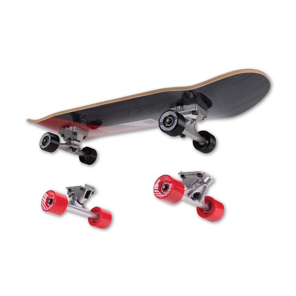 Swichboard 2-in-1 Trick and Cruiser 31" Deck Complete Skateboard Set - Red and Black 